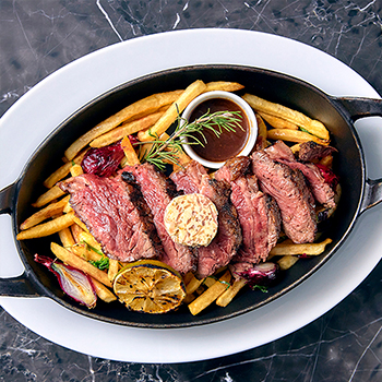 US産チョイスグレード・ハラミ(150g)のステーキフリット エシャロットバター